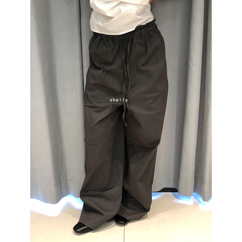 Shelly Korean-Style Loose-Fitting Floor-Length Gray Casual Straight-Leg Pants Shelly Korean-Style Loose-Fitting Floor-Length Gray Casual Straight-Leg Pants