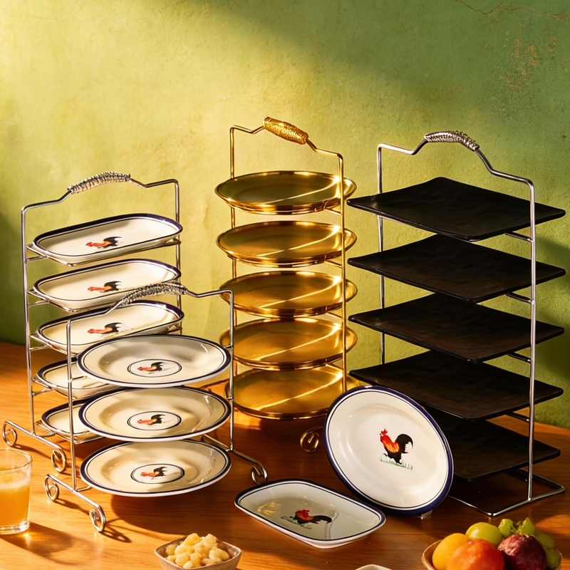 Commercial Crispy Chicken Pot Rack, Innovative Stainless Steel Multi-Layer Plate Rack for Specialty Chicken Hot Pot Restaurants, with Handles for Serving Commercial Crispy Chicken Pot Rack, Innovative Stainless Steel Multi-Layer Plate Rack for Specialty Chicken Hot Pot Restaurants, with Handles for Serving