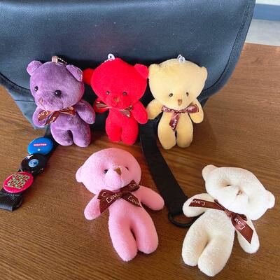 Plush and cute little bear dolls, backpack pendants, keychains, schoolbag hangers, one-piece bear dolls, key chains