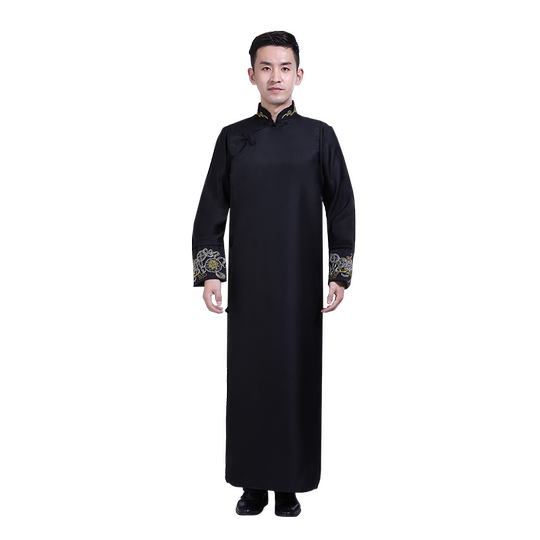 中式伴郎服结婚兄弟团大褂礼服大码秋冬搞笑相声服中国风唐装马褂