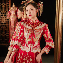 Bride Xiuhe clothing 2021 new female wedding bridal clothing dragon and phoenix coat small woman wedding dress Chinese wedding dress