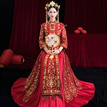 Xiuhe clothing female 2021 new dress autumn and winter thin Chinese style costume pregnant women thin dragon and phoenix coat wedding dress small man
