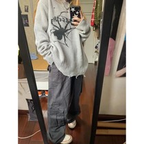 Milang girl Spider Print Harajuku Sweater Women Gothic Vinta