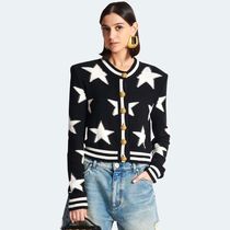 Star Jacquard Knit Cardigan Women Sweater Luxury Design Icon