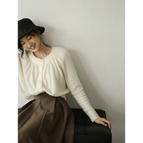 Ou Rui pure felt Alpaca wool ~ Gentle Loose Short Sweater Jacket Womens Winter