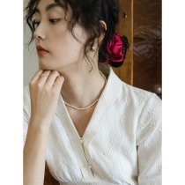  Okerei elegant small thing~Retro French satin hair ring female hair band head flower tied hair head rope hair ring headdress