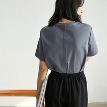 Eurocan Rey 60S Custom mercerized pure cotton higher-order four-color short sleeve T-shirt pure color Korean version loose half sleeve blouse women summer