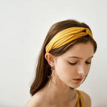  Okorui modeling good things solid color Korean chic style simple cross wide-brimmed satin girl hairband summer tide