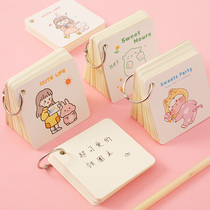 Cute cartoon ring buckle loose leaf notebook iron ring detachable blank soft copy notepad Portable Pocket Word Book