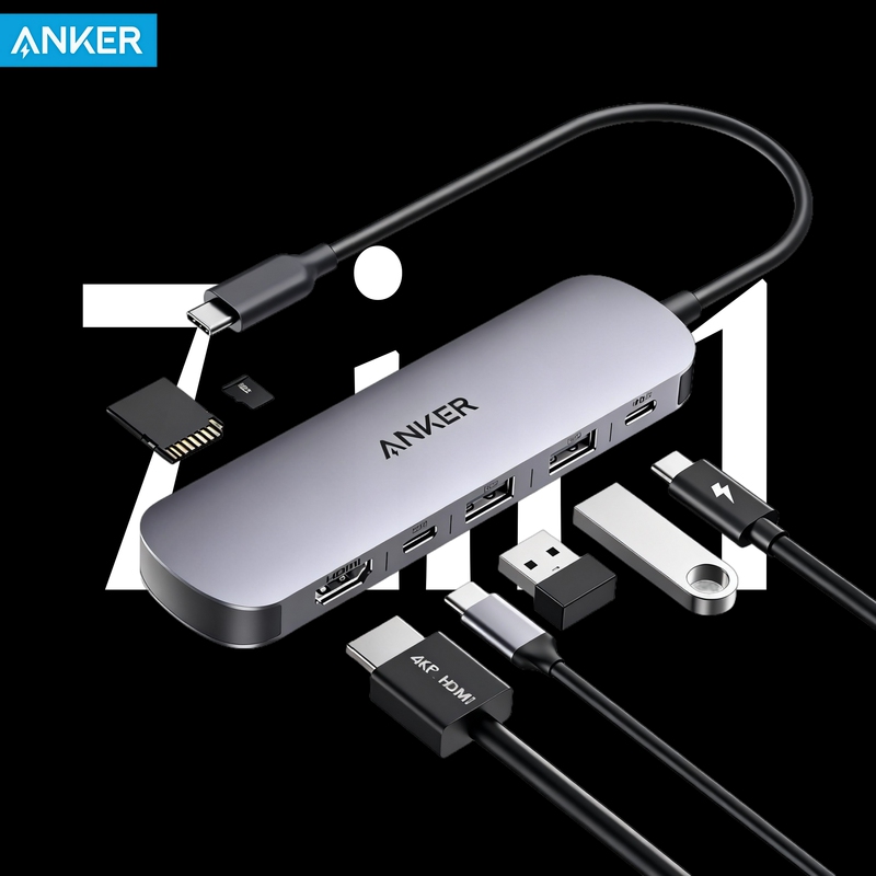 Anker Seven-In-One Laptop Type-C Docking Station Is Suitable for Mac Apple Computers Pd Converter HDMI