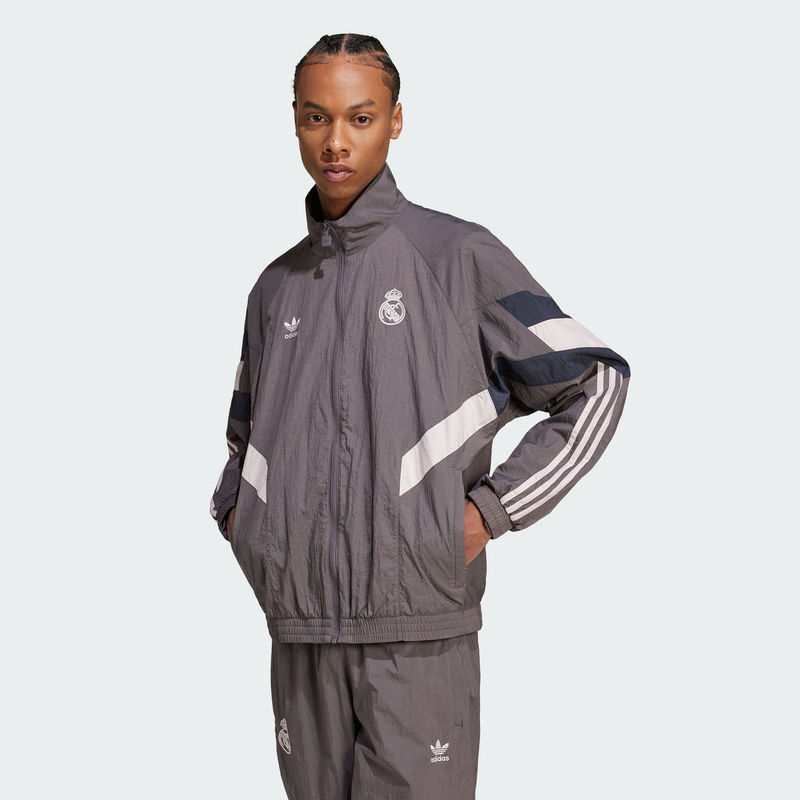 Adidas Adidas Trefoil Men's Real Madrid Football Zip Jacket Casual Cultural Shirt Ji9479