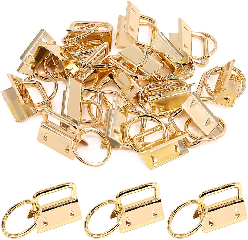 50 Tail Clips for Luggage Straps, Embroidered Tail Clips, 25mm Hardware Key Rings, Long-Term Supply to Amazon