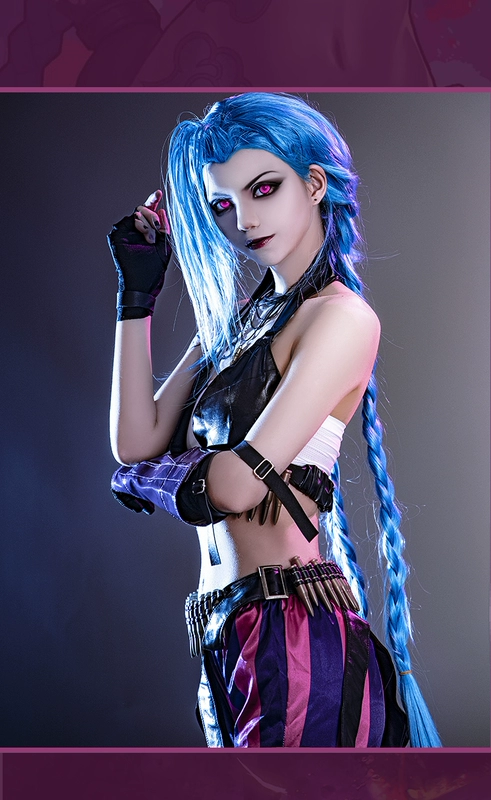 LOL Liên Minh Huyền Thoại Jinx COSplay Rampage Loli Jinx COS game có sẵn trong kho