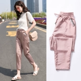 Тонкие шелковые спортивные летние весенние штаны для отдыха, оверсайз, свободный крой