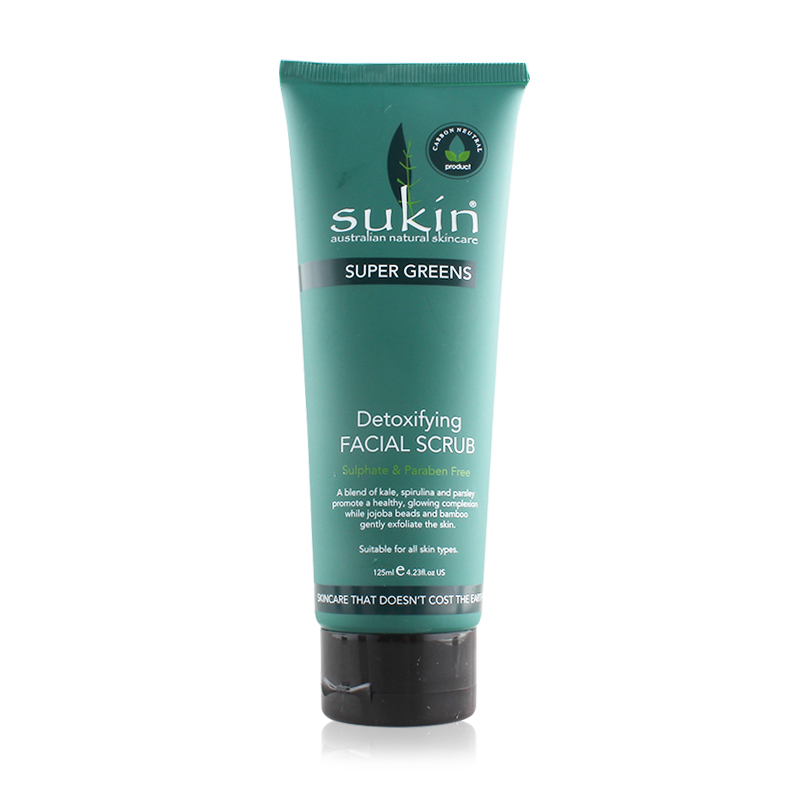 SUKIN Su Shi Super Green Facial Scrub 125ml Tẩy tế bào chết Da chết nhẹ Chất chống oxy hóa Phụ nữ mang thai Có sẵn tẩy da chết cho da dầu mụn