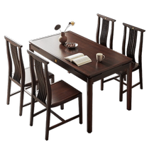 Quanyou Home new Chinese style dining table and chairs square dining table home living room black retro style dining table DW8102