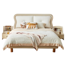 Quanyou Home Cream Style Childrens Bed Bedroom Childrens Room Solid Wood Leg Single Bed Boys Girls Bed 116109