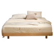 Quanyou Home Nordic log style pure solid wood bed bedroom 2024 new style no bedside bed tatami bed DW8032