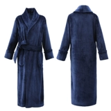 Зимний коралловый бархатный утепленный банный халат для влюбленных, мужская длинная фланелевая демисезонная пижама