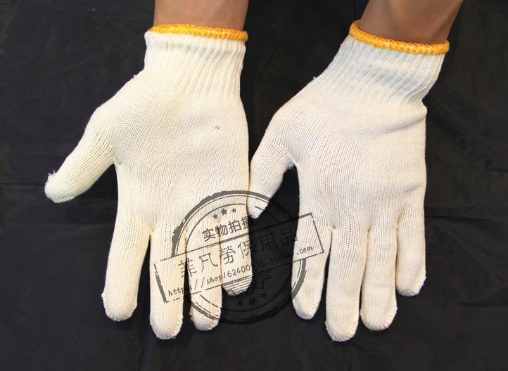 Worsted gold spun cotton yarn gloves encrypted wear-resistant ten-pin spun yarn labor insurance gloves protective gloves durable 50 pairs