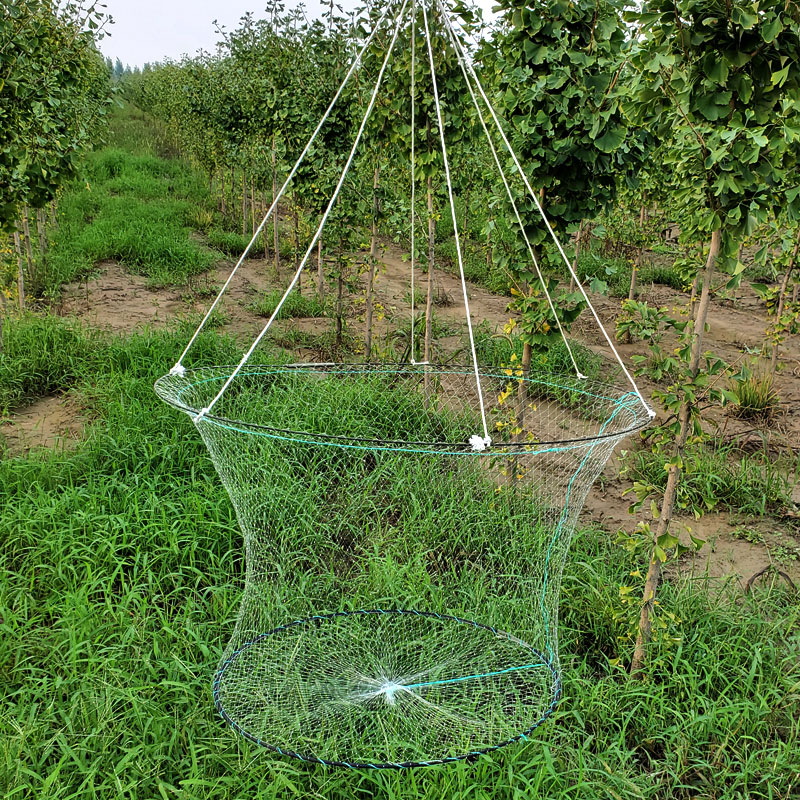 White new open folding squid net lifting fishing and shrimp cage removing net mesh eye catch tool