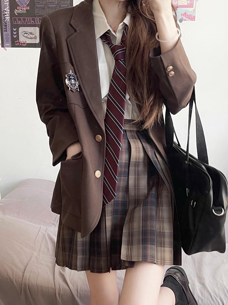 The group's magic temple fair JK suit jacket Japanese uniform two buttons original linen school sister suit women's suit