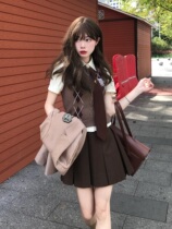 Knit Waistcoat Vest Womens Winter Outings Small Sub-Days Ensemble Retro Wind Jk Sweater Jacket Head Liger V Collar Brown Blouse