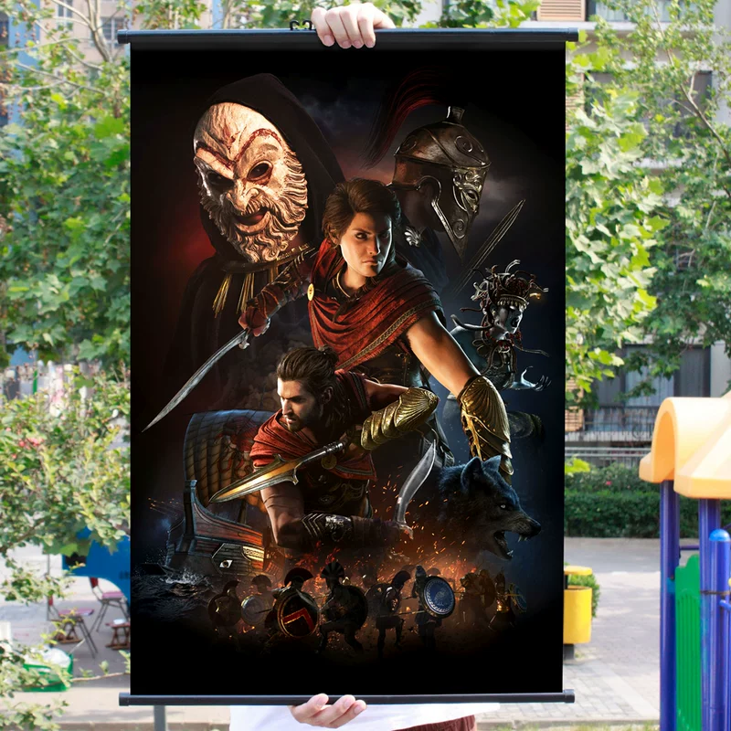 Bộ sưu tập trò chơi Assassin Creed Odyssey treo poster Assassin Creed Hy Lạp trang trí vải trò chơi áp phích - Game Nhân vật liên quan