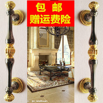 Door handle Wooden door Glass door Surface mounted sliding door handle Door handle European antique handle Black gold 353