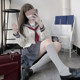 Clearance Hanamisen ຕົ້ນສະບັບ jk uniform skirt ທີ່ແທ້ຈິງສາມແມ່ຍິງ sailor ພື້ນຖານຊຸດກາງຊຸດກາງ