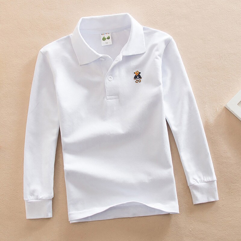 8 Boys and Girls Primary School Uniforms 6 Children's T-shirts 12 White 9 With Collars 5-14 Years Old 11 Middle and Big Children 13