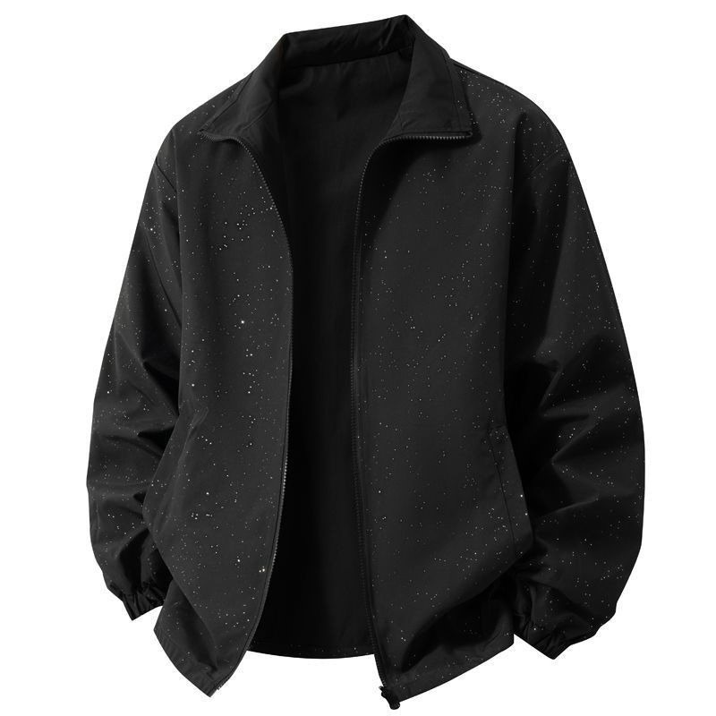 Starry Sky High-End Jacket Waterproof Coat with Lapel for Spring and Autumn, Versatile and Fashionable Casual Windbreaker Top
