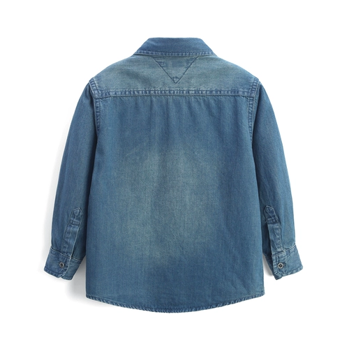 Осенняя рубашка для мальчиков, синяя цветная джинсовая куртка для отдыха, подходит для подростков