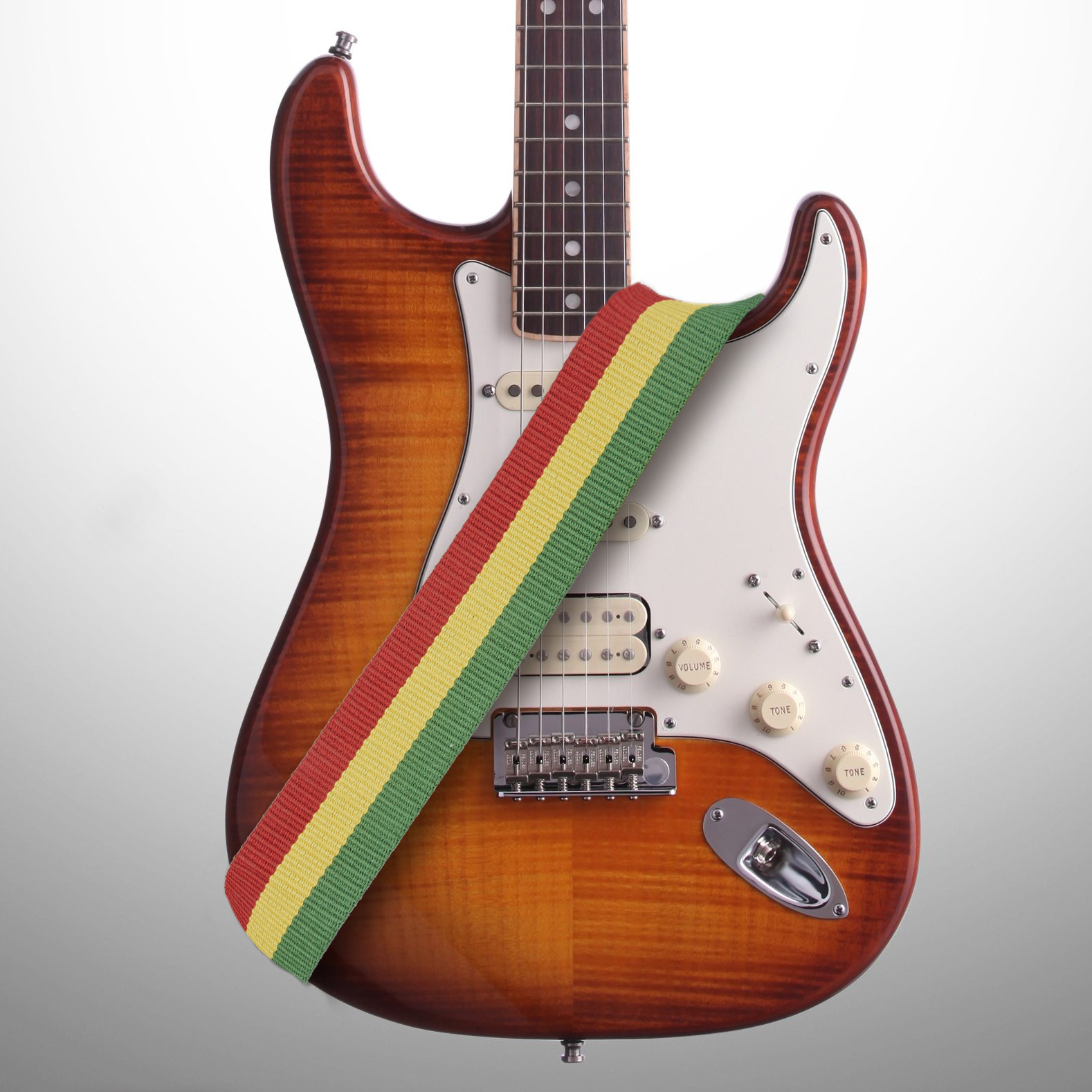 Amumu Awood Wood Electric Guitar Holding Baby Bag Reggae Striped Intercolor Classic guitar with stage performance New