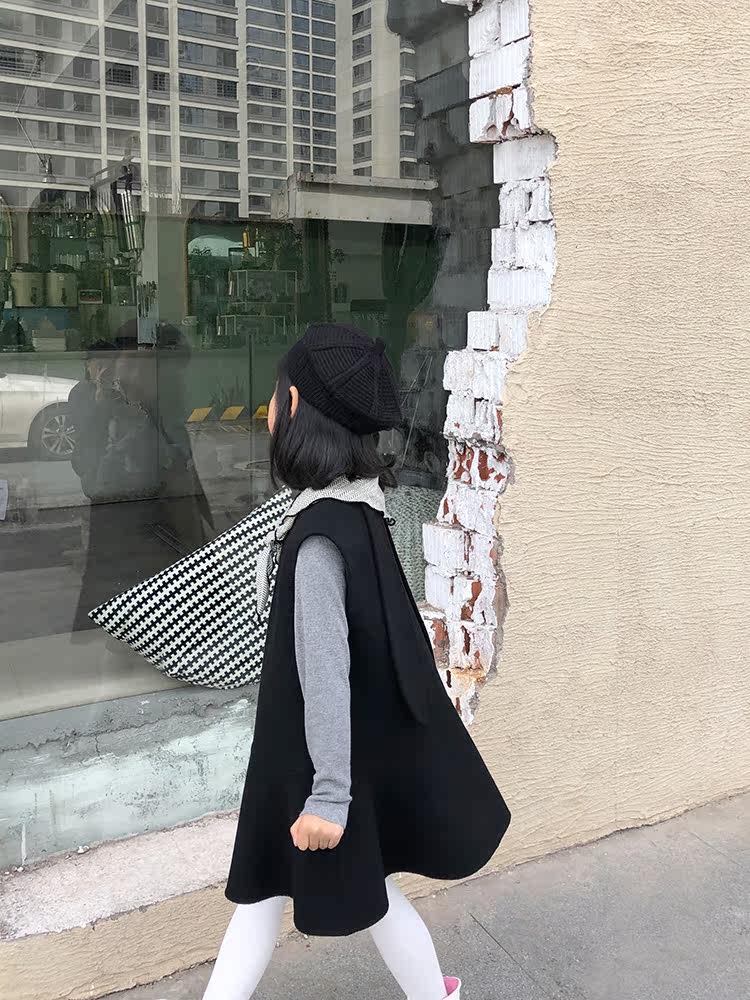 Girls' woolen dress 2022 early autumn new Korean version of children's clothing foreign style baby sundress dress party princess dress