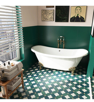 French retro tiles dark green kitchen bathroom wall tiles hotel chain B&B bathroom tiles balcony floor tiles