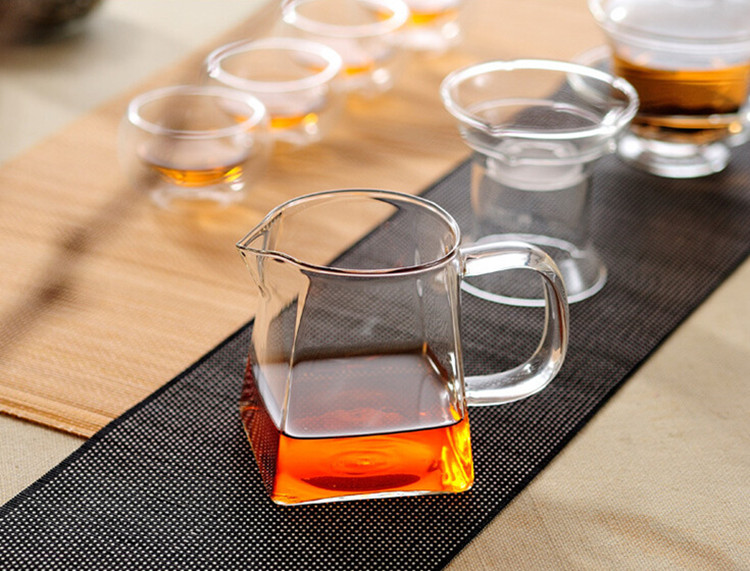 Bộ tứ ly trà vuông Bộ ly trà lớn chịu nhiệt dày Haigong Road Cup Tea Tea Leak Fair Cup - Trà sứ cốc uống trà
