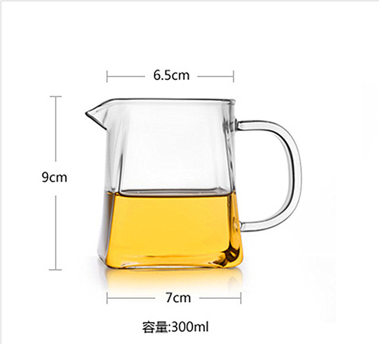 Bộ tứ ly trà vuông Bộ ly trà lớn chịu nhiệt dày Haigong Road Cup Tea Tea Leak Fair Cup - Trà sứ cốc uống trà