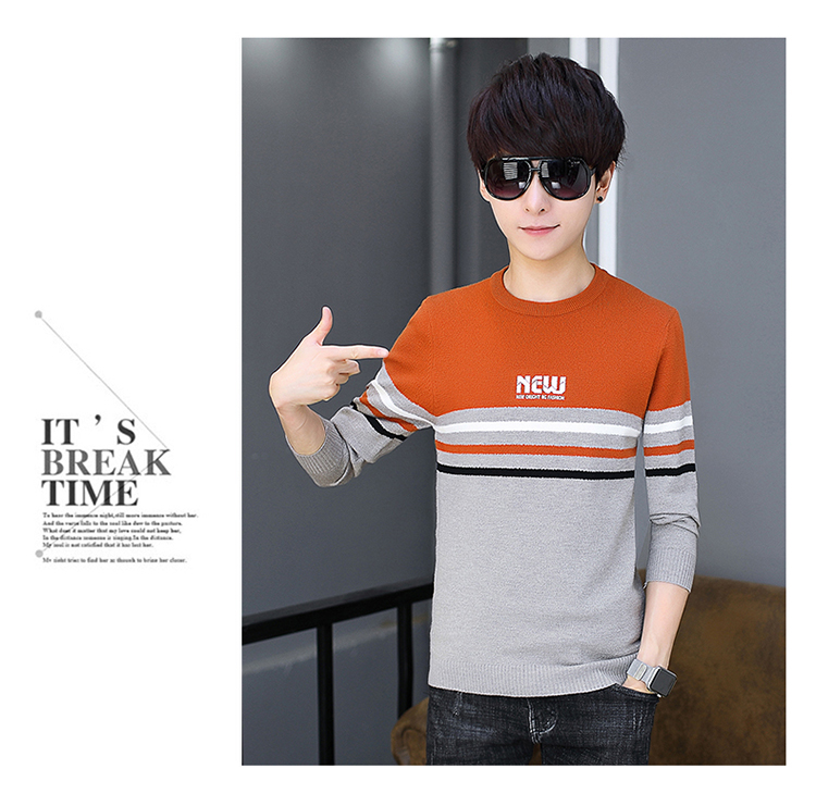 12 áo len mùa thu 13 teen 14 áo len 15 tuổi học sinh trung học cơ sở áo thun nam cao cấp