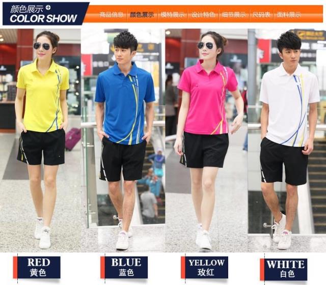 2018 vài bộ đồ thể thao tay ngắn nam mùa hè bộ đồ chạy bộ nhanh khô quần short cầu lông mặc đồ thể thao nữ - Thể thao sau áo đá banh