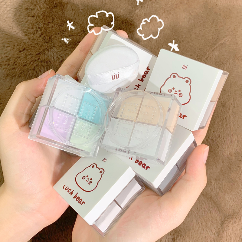 xixi bulk powder control oil fixing makeup lasting four-MiyPalace g trial bag student affordable oil leather waterproof perspiration without removing makeup 4 colors