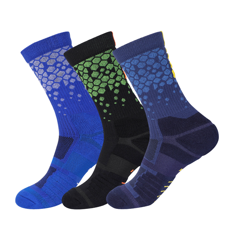 WITESS basketball socks midcylinder sports socks running socks honeycomb high cylinder socks breathable comfortable non-slip sports socks