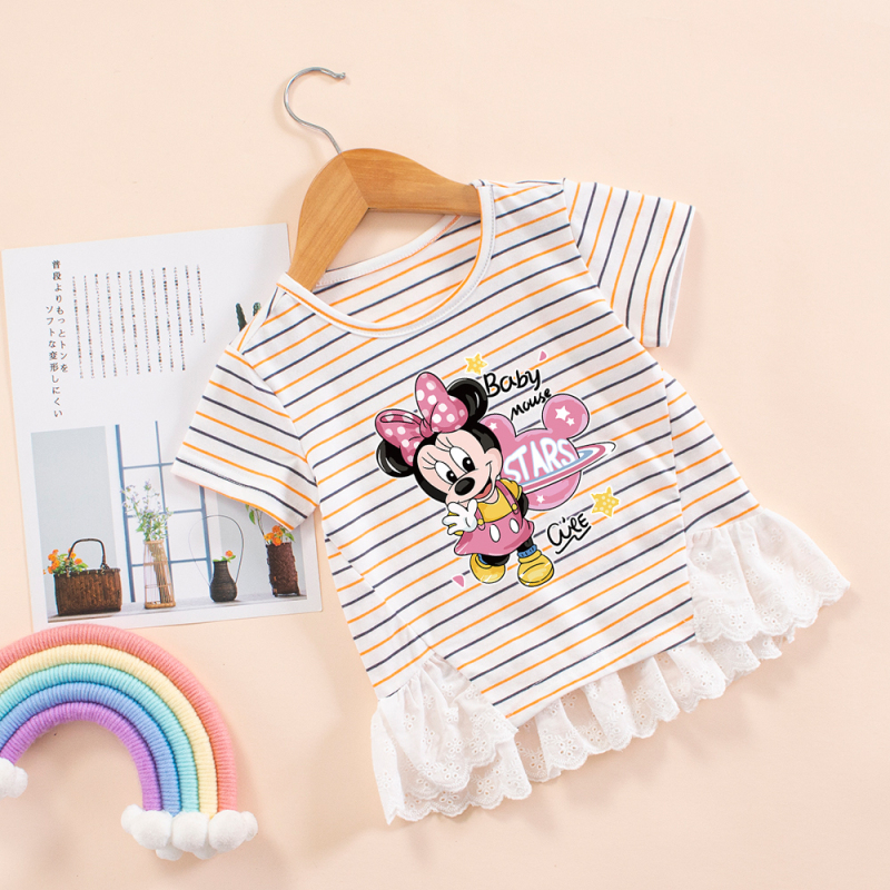 Girls' Summer Short-Sleeved T-Shirt 2026 Summer New Style Kidsren's Fashionable Cartoon Mouse Kidsren's Clothing Baby Half-Sleeved T-Shirt Skirt Girls' Summer Short-Sleeved T-Shirt 2026 Summer New Style Kidsren's Fashionable Cartoon Mouse Kidsren's Clothing Baby Half-Sleeved T-Shirt Skirt