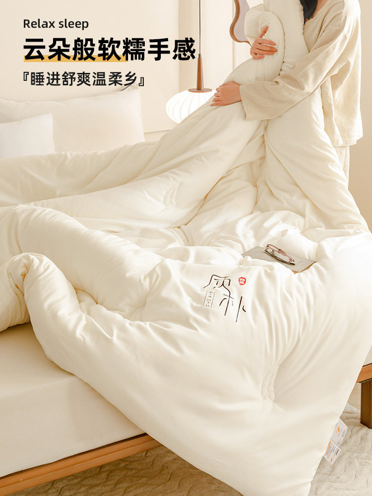 Nude Cotton Soy Fiber Quilt, Thickened Winter Quilt, Warm Student Dormitory Quilt, Spring and Autumn Quilt Core, Autumn and Winter All-Season Quilt