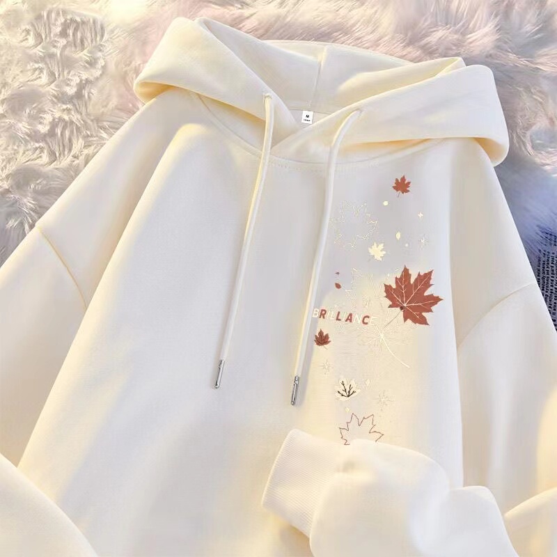 Children's Autumn, Winter, and Spring Maple Leaf Print Hooded Sweatshirt for Boys and Girls, Loose Casual Versatile Hoodie, Kids' Top Children's Autumn, Winter, and Spring Maple Leaf Print Hooded Sweatshirt for Boys and Girls, Loose Casual Versatile Hoodie, Kids' Top