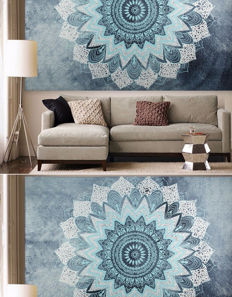 Nghe con mèo nói hangcloth trang trí thanh vải xanh du lịch gió quốc gia treo tấm thảm vải treo tường sofa nền vải khăn trải bàn tấm thảm treo tường