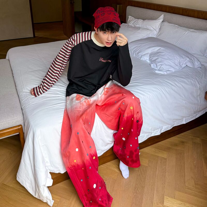 Guoyiju - American Retro Washed Gradient Tie-Dye Long Pants for Men 2026 New Style Lazy Style Couple Casual Pants Guoyiju - American Retro Washed Gradient Tie-Dye Long Pants for Men 2026 New Style Lazy Style Couple Casual Pants