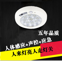 Ceiling lamp human body plus sound and light control induction lamp aisle Corridor light staircase garage corridor infrared emergency light