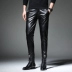 Giới trẻ Hàn Quốc Slim Quần da nam Quần bó sát Quần Quần giữ ấm Windproof Plus Velvet Thin Velvet Trend Quần shop quần áo nam Quần da