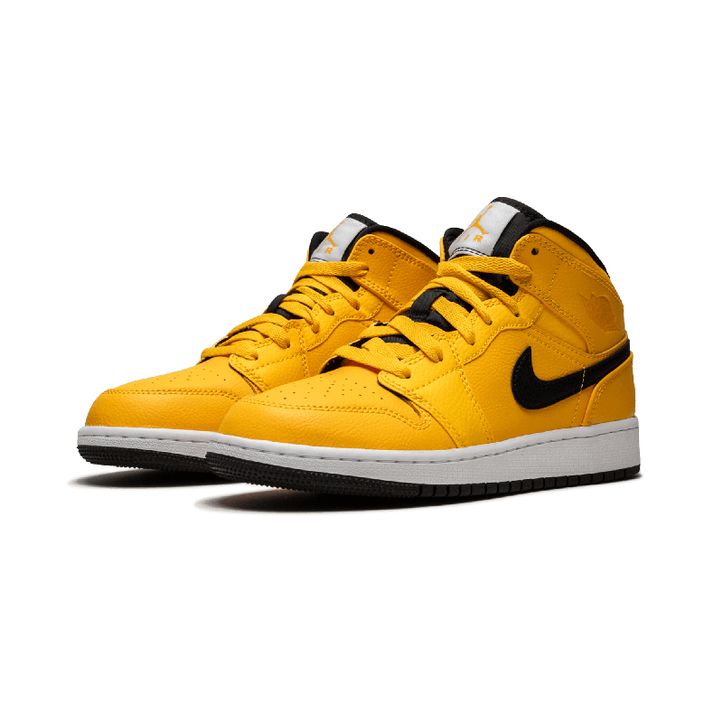 Giày bóng rổ Air Jordan 1 Mid (GS) AJ1 Đen và Vàng Xiaoxin Huân - 554725 700 - Giày bóng rổ giày thể thao đẹp
